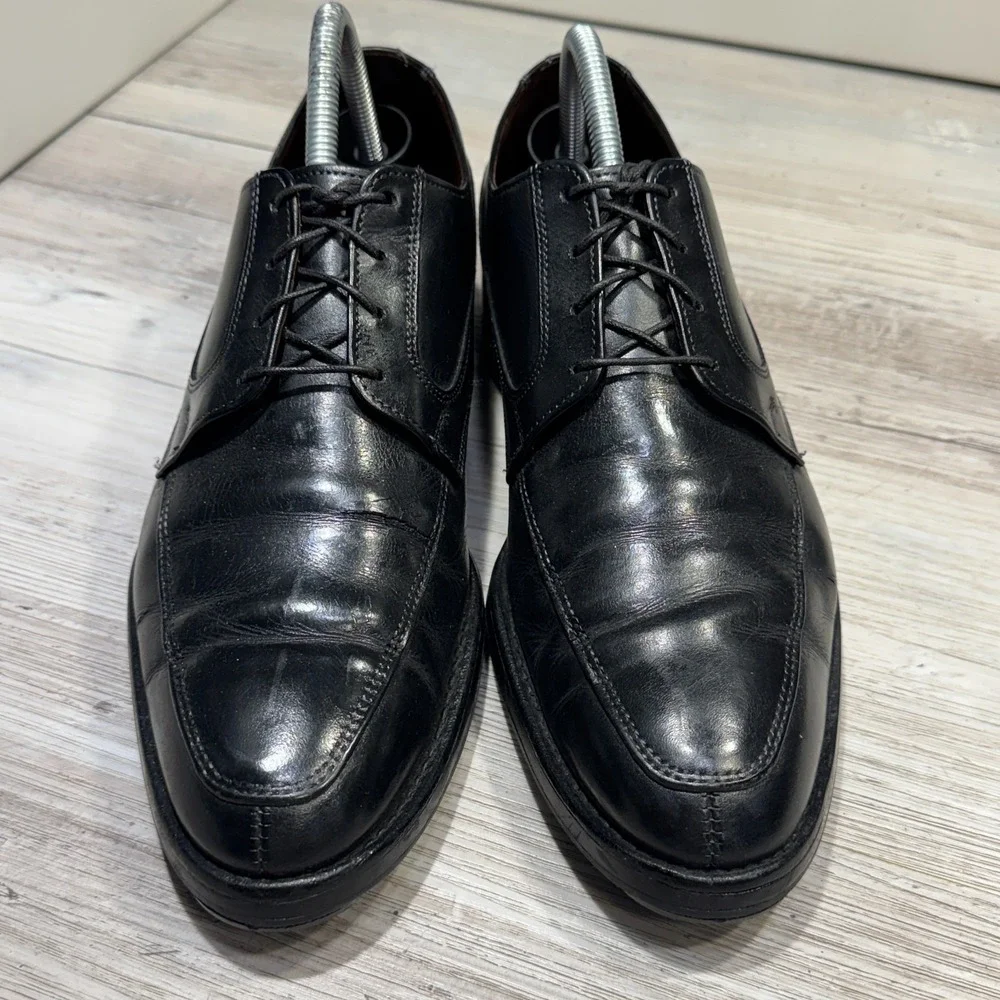 Mens Allen‎ Edmonds Montgomery Black Leather Work Dress Oxfords Shoes Size 8.5